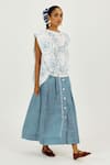 Shop_Jodi_White Linen, Satin Embroidery Round Neck Amari Printed Top _Online_at_Aza_Fashions