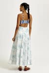 Shop_Jodi_White Linen, Satin Sweetheart Neck Amari Printed Dress _at_Aza_Fashions