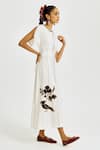 Jodi_White Cotton Applique, Embroidery Collared Karbi Handloom Shirt _Online_at_Aza_Fashions