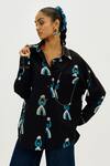 Buy_Jodi_Black Poplin Collared Africana Printed Shirt _at_Aza_Fashions