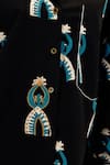 Jodi_Black Poplin Collared Africana Printed Shirt _at_Aza_Fashions