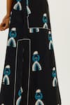 Jodi_Black Poplin V-neck Africana Printed Dress _at_Aza_Fashions