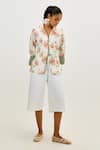 Shop_Jodi_White Handloom Cotton V-neck Moor Handwoven Blouse _at_Aza_Fashions