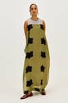 Buy_Jodi_Green Chanderi Round Neck Kuro Dress _Online_at_Aza_Fashions