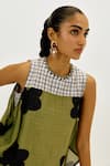 Jodi_Green Chanderi Round Neck Kuro Dress _at_Aza_Fashions