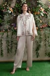 Shop_Nika 1.0_Ivory Mandarin Collar Ilana Hand Embroidered Cape _at_Aza_Fashions