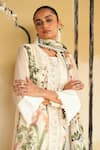 Buy_Rainas_Ivory Organza, Cambric Lace, Embroidery Jaisalmer Glow Printed Kurta Salwar Set _Online_at_Aza_Fashions