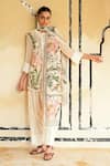 Buy_Rainas_Ivory Organza, Cambric Lace, Embroidery Jaisalmer Glow Printed Kurta Salwar Set 
