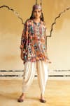 Buy_Rainas_Multi Color Cotton, Silk, Satin Sequins Rann Serenity Top And Dhoti Pant Set _Online_at_Aza_Fashions