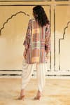 Shop Rainas Multi Color Cotton, Silk, Satin Jodhpur Sands Printed Top And Dhoti Pant Set at Aza Fashions Shop_Rainas_Multi Color Cotton, Silk, Satin Jodhpur Sands Printed Top And Dhoti Pant Set _at_Aza_Fashions