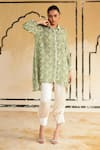 Buy Rainas Green Cotton, Silk, Satin Beads, Sequins, Embroidery Salt Bloom Top And Pant Set Online at Aza Fashions Buy_Rainas_Green Cotton, Silk, Satin Beads, Sequins, Embroidery Salt Bloom Top And Pant Set _Online_at_Aza_Fashions