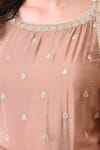 Peenacolada_Peach Chinon Embroidery, Sequins, Zari Round Butti Pattern Kurta With Gharara _Online
