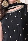 Buy_Peenacolada_Black Chinon Embroidery, Sequins, Zari Round Butti Pattern Kurta With Gharara 