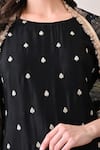 Buy_Peenacolada_Black Chinon, Crepe Embroidery, Sequins, Zari, Lace Floral Pattern Kurta Set _Online_at_Aza_Fashions