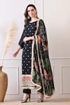 Buy_Peenacolada_Black Chinon, Crepe Embroidery, Sequins, Zari, Lace Floral Pattern Kurta Set 