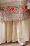 Peenacolada_Cream Chinon, Crepe, Chiffon Embroidery, Sequins, Zari, Floral Pattern Kurta Set _Online