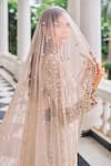Nidhika Shekhar_Pink Georgette, Net Pearls, Sequins, Mirrors, Harsh O Ullas Lehenga Set _Online_at_Aza_Fashions