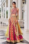 Nidhika Shekhar_Pink Silk, Net Embroidery, Mirrors, Sequins, Prakash E Ullas Lehenga Set _Online_at_Aza_Fashions