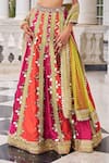 Nidhika Shekhar_Pink Silk, Net Embroidery, Mirrors, Sequins, Prakash E Ullas Lehenga Set _at_Aza_Fashions