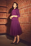 Ahi Clothing_Purple Crepe Kimberly Coat And Skirt Co-ord Set _Online_at_Aza_Fashions