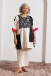Shop_Vaaya_Off White Handloom Cotton Round Neck Mono Ikat Top _Online_at_Aza_Fashions