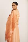 Shop_Vaaya_Peach , Chanderi, Organza Gota Patti, Embroidery, Sherbet Kurta Set _Online_at_Aza_Fashions