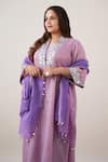 Shop_Vaaya_Lavender , Chanderi, Organza Gota Patti, Mirrors Embroidered Kurta Set _Online_at_Aza_Fashions
