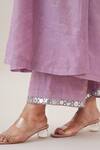 Vaaya_Lavender , Chanderi, Organza Gota Patti, Mirrors Embroidered Kurta Set _at_Aza_Fashions