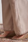 Buy_Vaaya_Gray Chanderi Silk Embroidery Grey Pant 