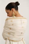 Shop Vaaya Off White Chanderi Silk Embroidery, Zari The Sona Sikka Booti Dupatta Online at Aza Fashions Shop_Vaaya_Off White Chanderi Silk Embroidery, Zari The Sona Sikka Booti Dupatta _Online_at_Aza_Fashions