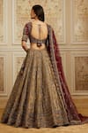 Shop_Roqa_Gold Tissue, Silk, Net Embroidery, Zari Sweetheart Haneen Bridal Lehenga Set _at_Aza_Fashions