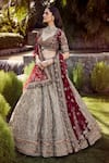 Buy_Roqa_Gold Tissue, Silk, Net Embroidery, Zari Sweetheart Haneen Bridal Lehenga Set _Online_at_Aza_Fashions