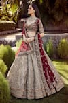 Buy_Roqa_Gold Tissue, Silk, Net Embroidery, Zari Sweetheart Haneen Bridal Lehenga Set _at_Aza_Fashions