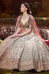 Buy_Roqa_Gold Tissue, Silk, Net Embroidery, Zari Sweetheart Haneen Bridal Lehenga Set 