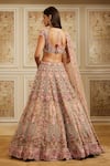 Shop_Roqa_Pink Net Embroidery, Sequins, Stones, Pearls, Beads Ameera Bridal Lehenga Set _at_Aza_Fashions