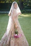 Shop_Roqa_Pink Net Sequins, Embroidery, Stones, Beads, Zari, Jazira Bridal Lehenga Set _at_Aza_Fashions
