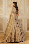 Shop_Roqa_Gold Net Embroidery, Sequins, Zari, Beads Keyhole Nazeera Bridal Lehenga Set _at_Aza_Fashions