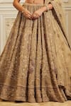 Buy_Roqa_Gold Net Embroidery, Sequins, Zari, Beads Keyhole Nazeera Bridal Lehenga Set _Online_at_Aza_Fashions