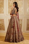 Shop_Roqa_Multi Color Net Embroidery, Sequins, Zari, Beads Nayyara Bridal Lehenga Set _at_Aza_Fashions