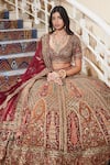 Buy_Roqa_Multi Color Net Embroidery, Sequins, Zari, Beads Nayyara Bridal Lehenga Set _Online_at_Aza_Fashions