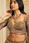 Shop_Roqa_Multi Color Net Embroidery, Sequins, Zari, Beads Nayyara Bridal Lehenga Set _Online_at_Aza_Fashions