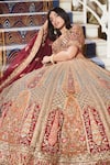 Roqa_Multi Color Net Embroidery, Sequins, Zari, Beads Nayyara Bridal Lehenga Set _at_Aza_Fashions