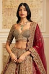 Shop_Roqa_Multi Color Net Embroidery, Sequins, Zari, Beads Nayyara Bridal Lehenga Set 