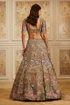 Shop_Roqa_Gold Net Embroidery, Zari, Sequins, Beads Sweetheart Yasira Bridal Lehenga Set _at_Aza_Fashions