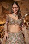 Roqa_Gold Net Embroidery, Zari, Sequins, Beads Sweetheart Yasira Bridal Lehenga Set _Online_at_Aza_Fashions