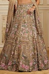 Shop_Roqa_Gold Net Embroidery, Zari, Sequins, Beads Sweetheart Yasira Bridal Lehenga Set _Online_at_Aza_Fashions