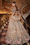 Buy_Roqa_Gold Net Embroidery, Zari, Sequins, Beads Sweetheart Yasira Bridal Lehenga Set 