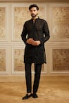 Buy_Roqa_Black Organza, Cotton, Silk Embroidery Rahi Sheer Kurta Set _at_Aza_Fashions