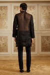 Shop_Roqa_Black Organza, Cotton, Silk Embroidery Rahi Sheer Kurta Set _at_Aza_Fashions