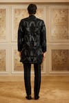Shop_Roqa_Black Silk, Cotton Embroidery Kavyan Bandhgala Kurta Set _at_Aza_Fashions